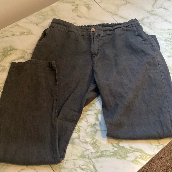 Gray Linen Pants - Picture 2 of 4